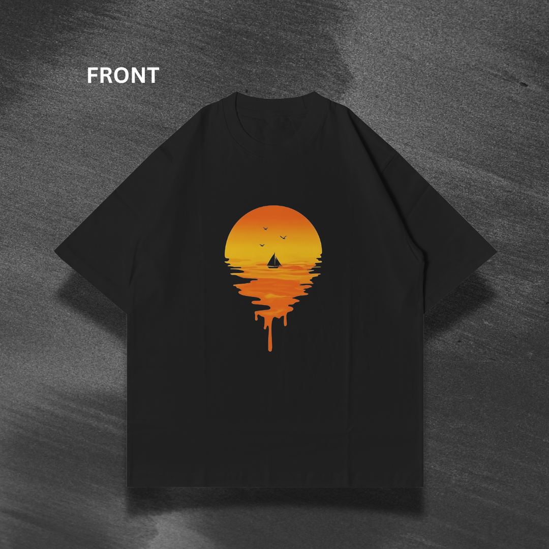 Dripping Sunset Oversized T-Shirt