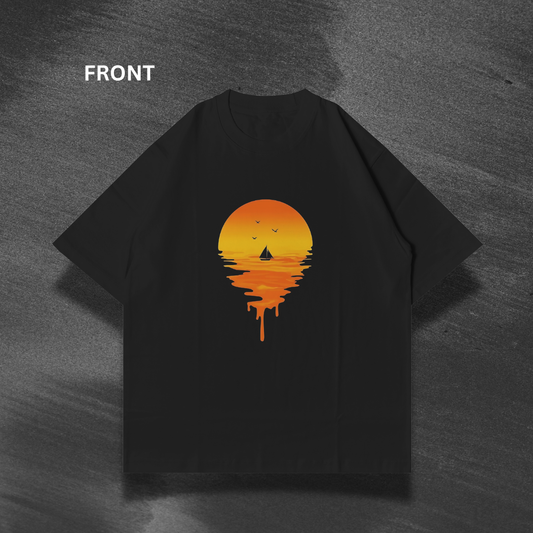 Dripping Sunset Oversized T-Shirt